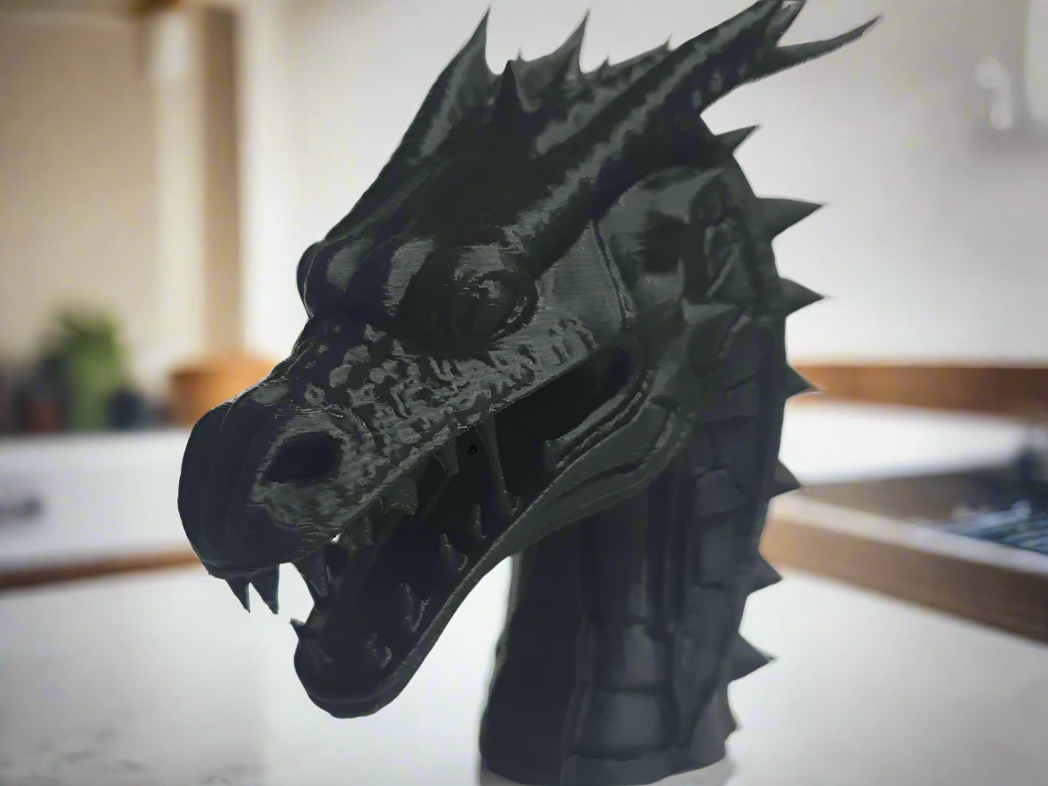 3D Printed Dragon Head: Detailed Model