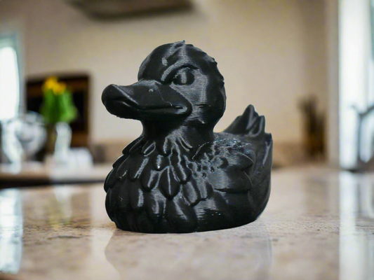 Dark Aesthetic Black Duck Sculpture: Unique Gift Idea