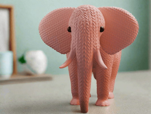 Realistic Knitted Elephant