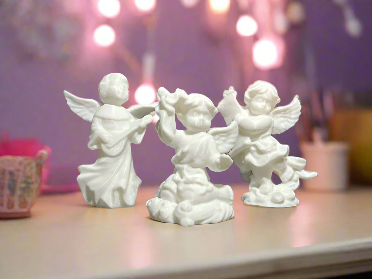 3D Printed Angel Musicians: Set of Three Figures