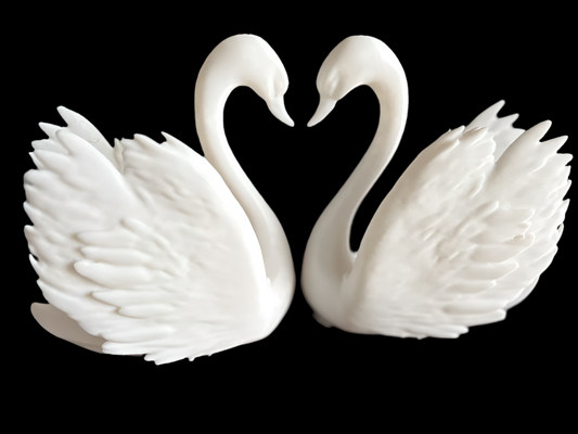 Swan Duo – Romantic 3D Printed Decor