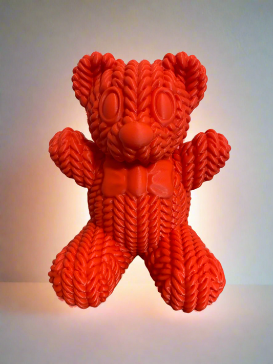 3D Printed Knitted Teddy Bear Figurine