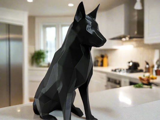Low-Poly Wolf Sculpture