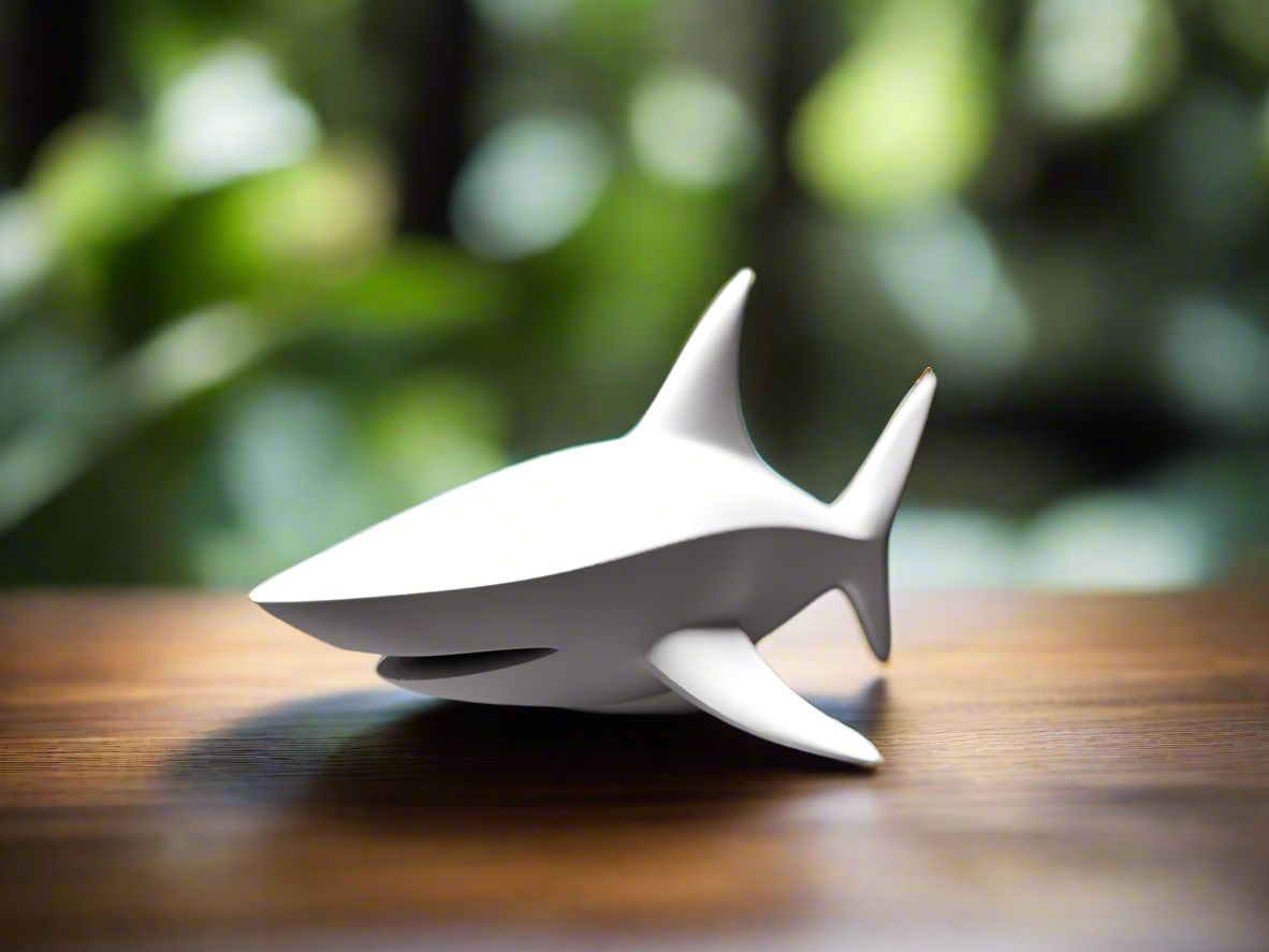 Elegant White Shark Figurine: Modern Ocean Decor