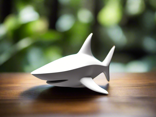 Elegant White Shark Figurine: Modern Ocean Decor