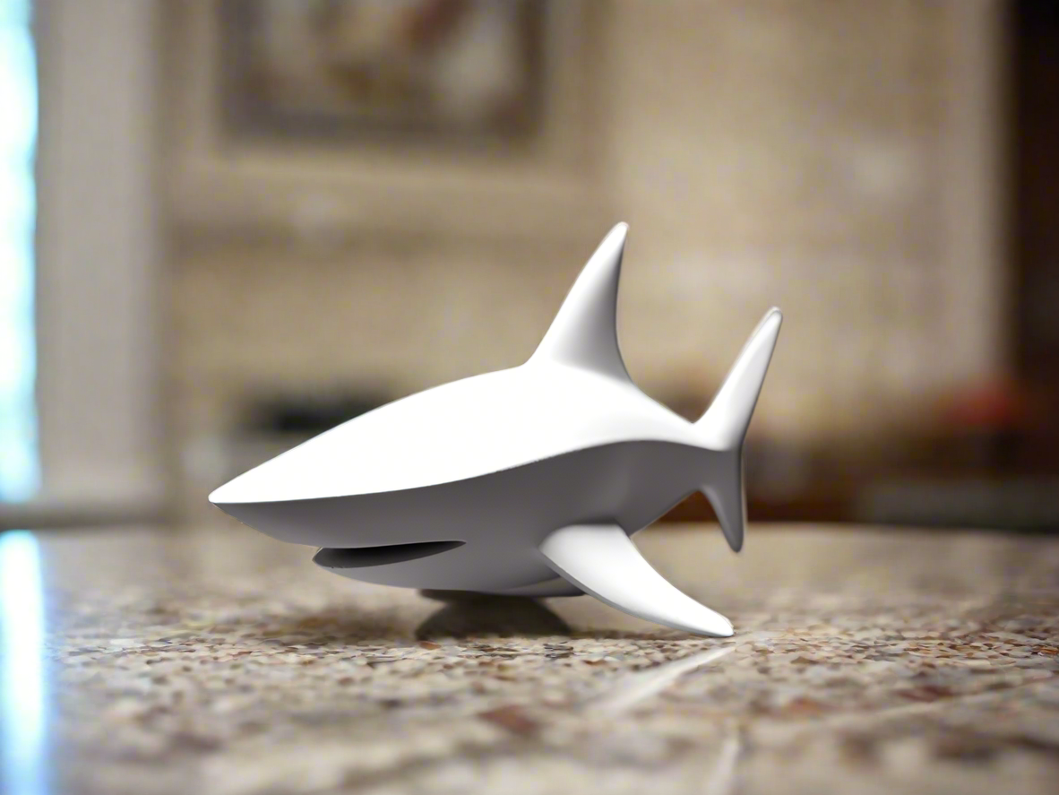 Elegant White Shark Figurine: Modern Ocean Decor