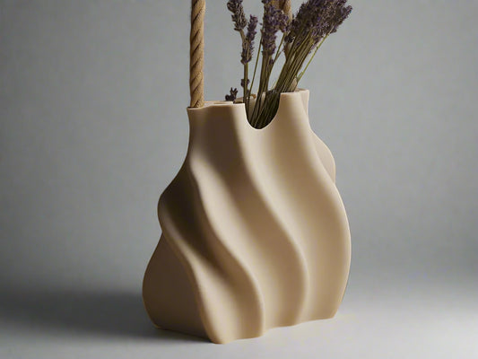 Drape Tote Vase – Stylish 3D Printed Home Decor with Elegant Fabric-Inspired Design