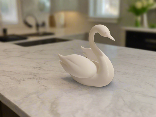 Classic White Swan Figurine: Home Accent Piece