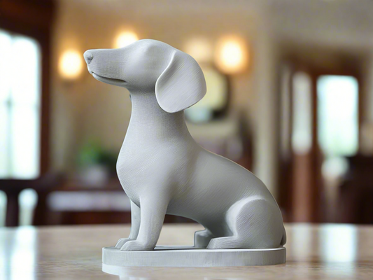 Modern Dachshund Statue – Sleek Geometric Dog Decor