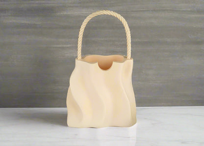 Drape Tote Vase – Stylish 3D Printed Home Decor with Elegant Fabric-Inspired Design