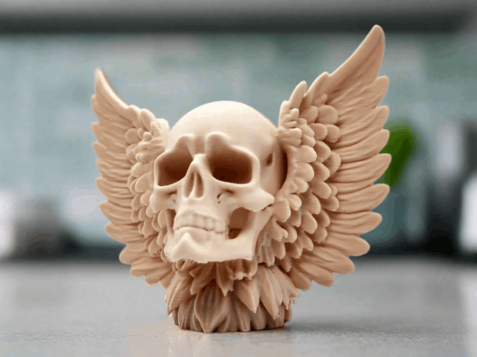 Skull with Wings Decor Figurine