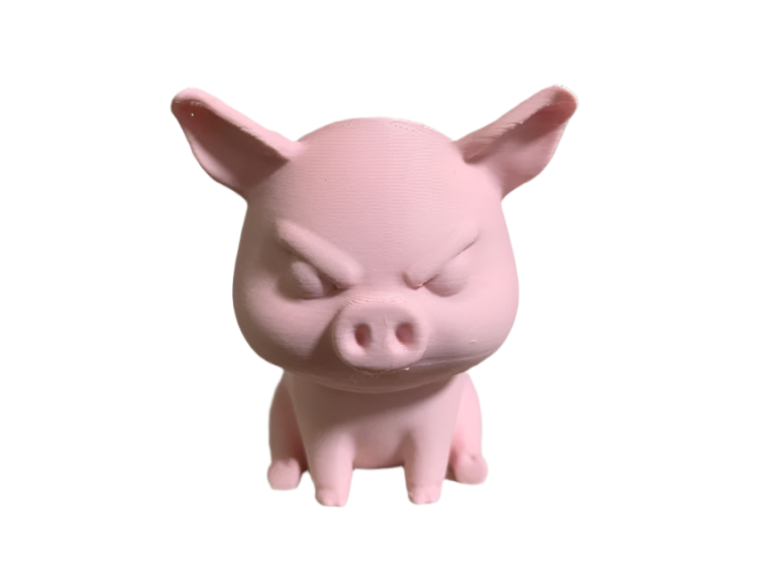 Angry Cartoon Pig Sculpture
