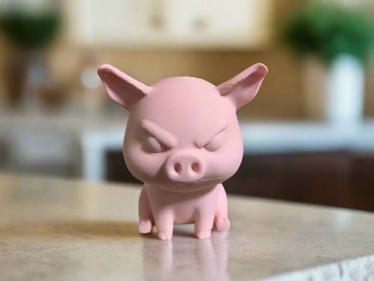 Angry Cartoon Pig Sculpture