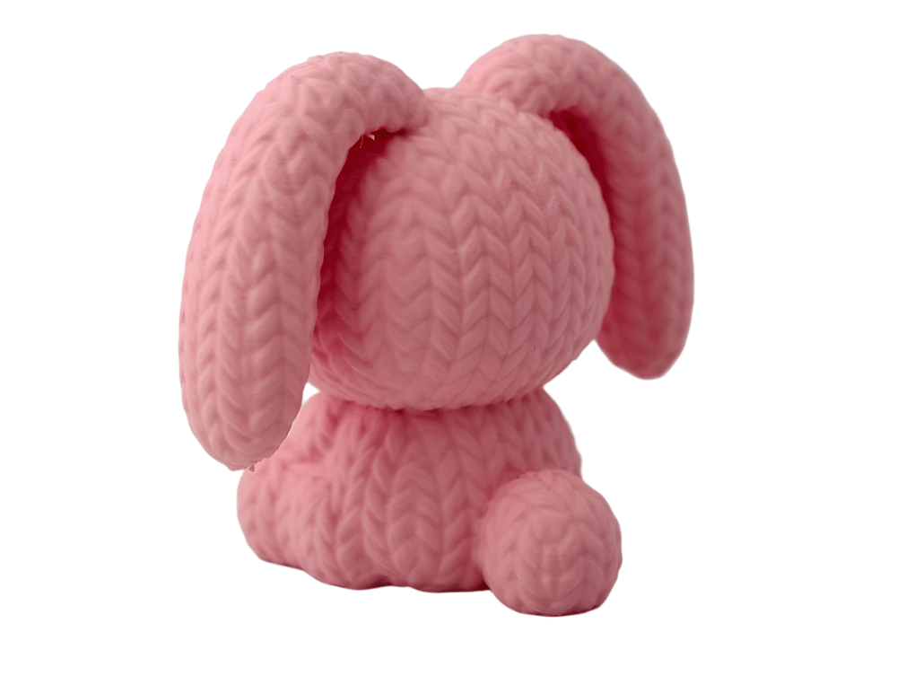 Knitted Bunny Figurine: Cute Pink Decor