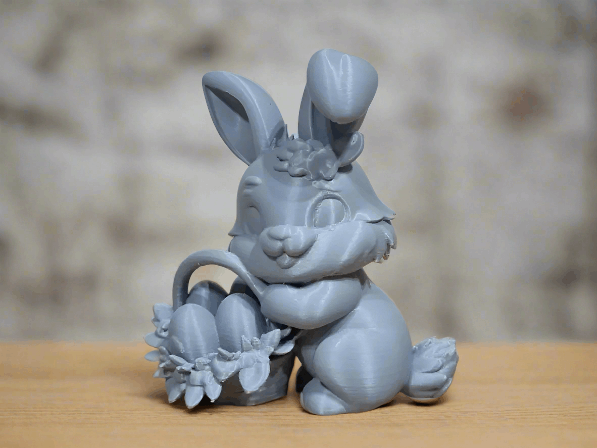 Easter Bunny with Basket Figurine
