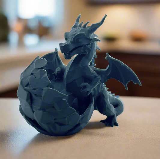 Dragon Emerging from Egg Statue: Mythical Art