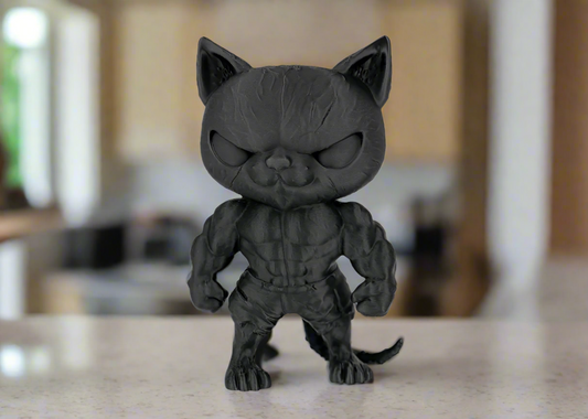 Muscular Cat Sculpture