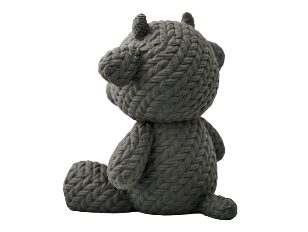 Knitted Cow Figurine -Gray Decor