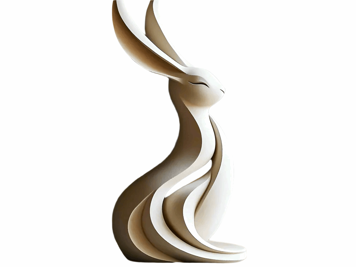 Festive Easter Bunny Sculpture