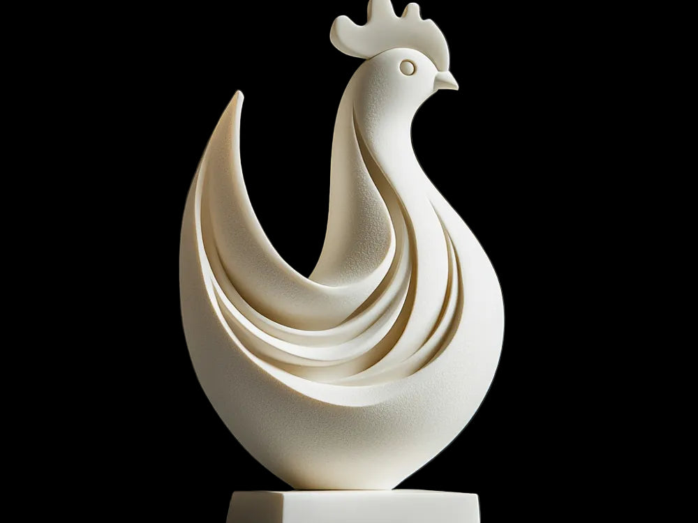 Decorative White Rooster Figurine – Modern Tabletop Accent & Artistic Showpiece | Elegant Indian Shelf Decor & Gift