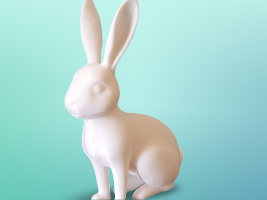Modern White Bunny Sculpture