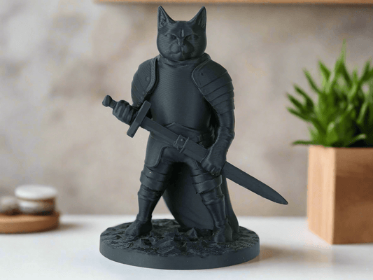 Knight Cat Figurine