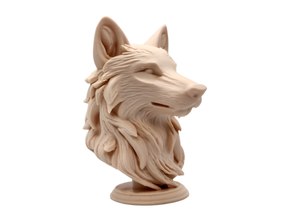 Wolf Bust on Pedestal