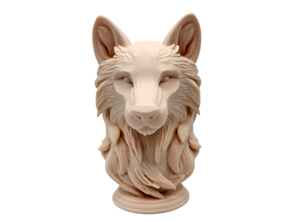 Wolf Bust on Pedestal