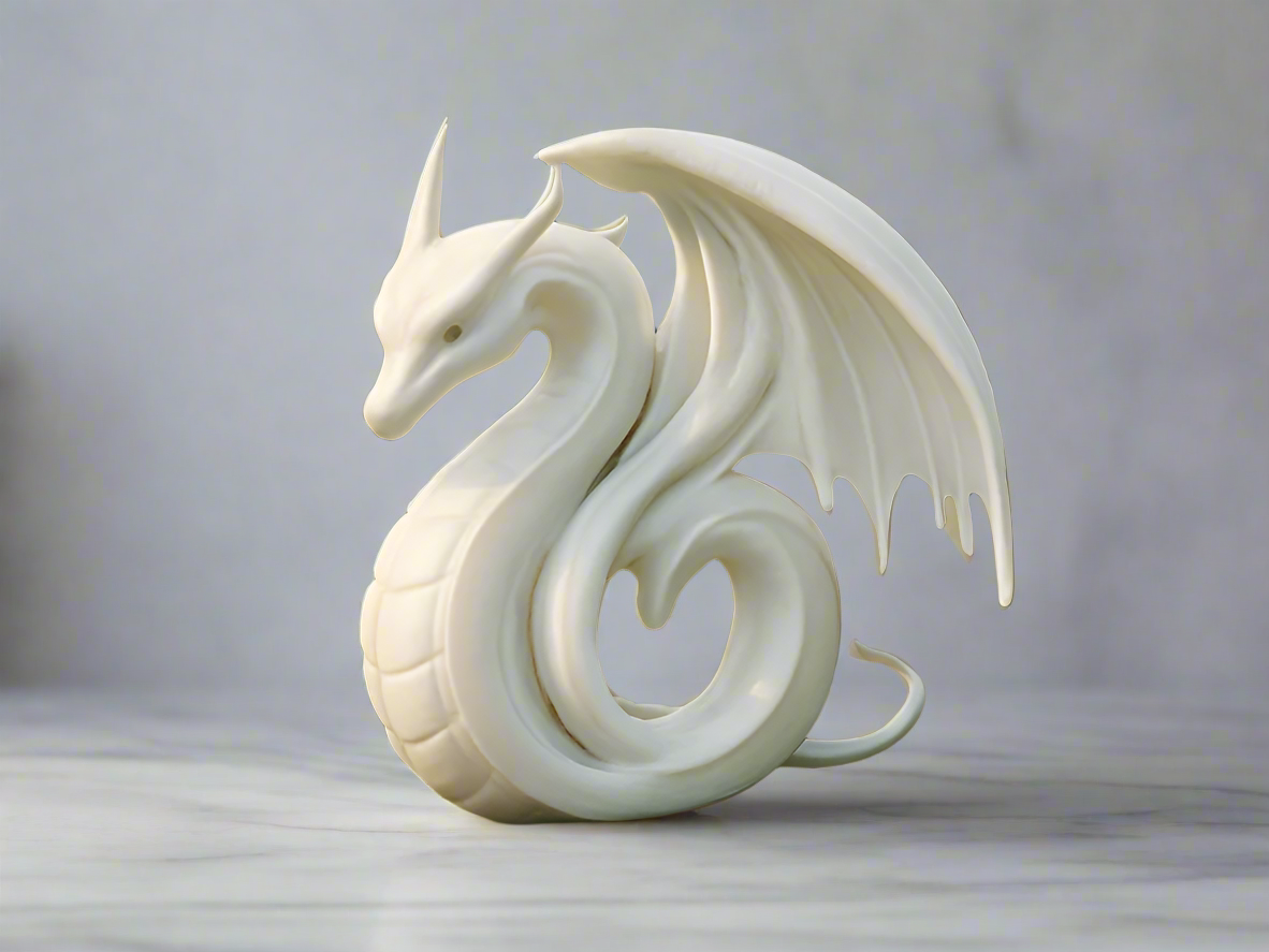 Detailed White Dragon Figurine for Fantasy Collectors