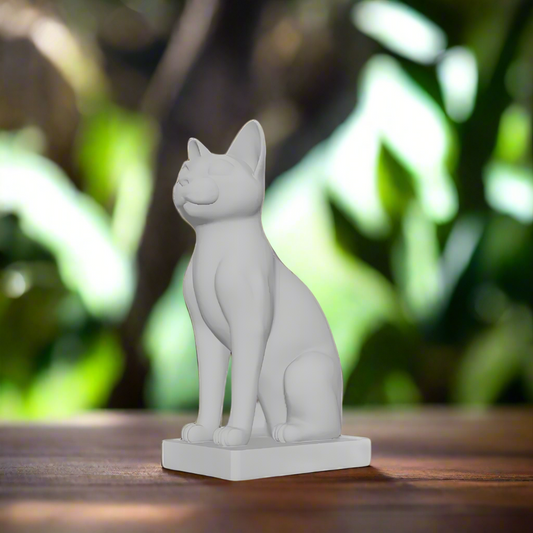 Modern Cat Statue – Minimalist 3D Printed Feline Decor