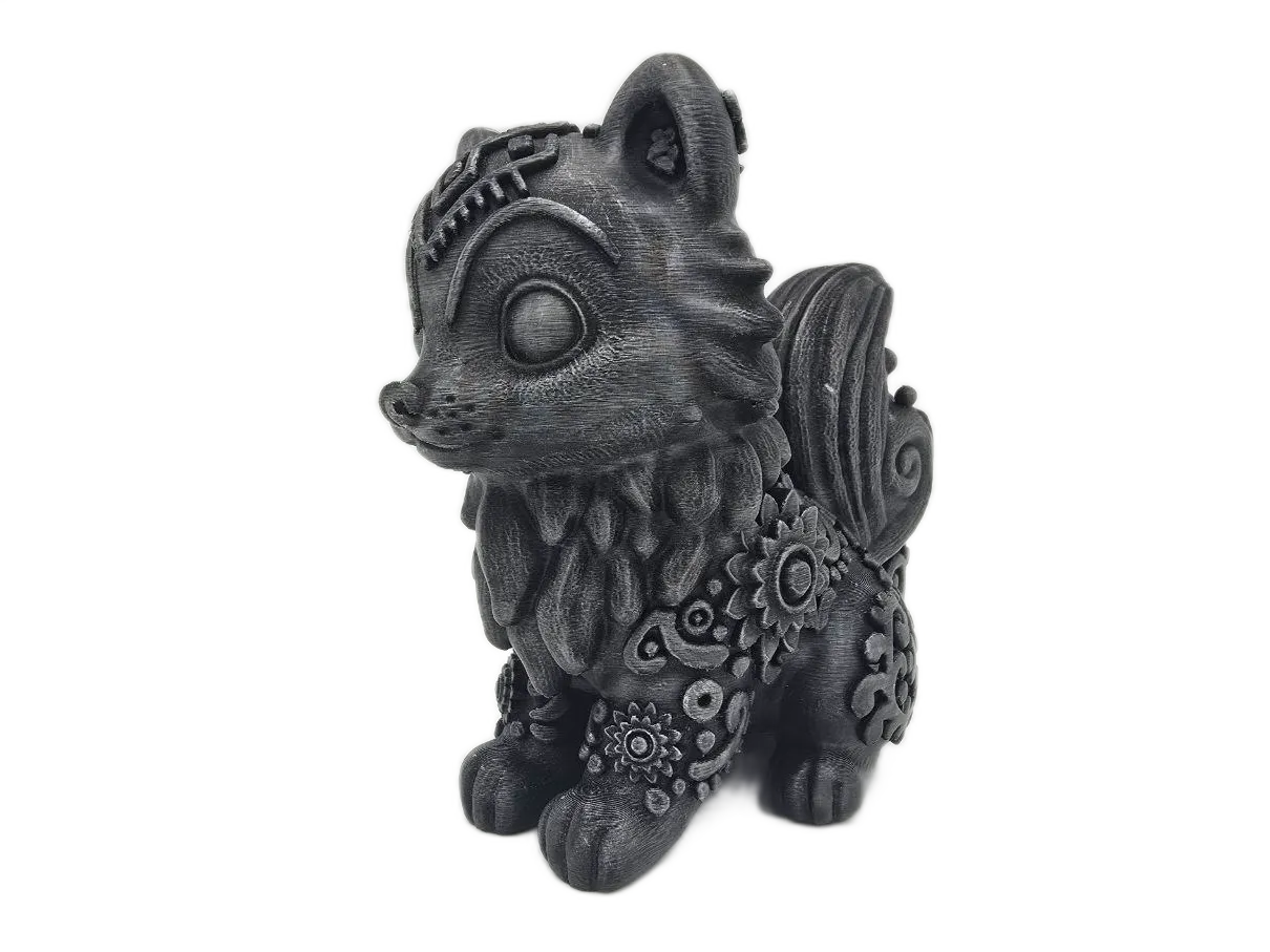 Modern Gear Husky Figurine: Unique Pet Accent