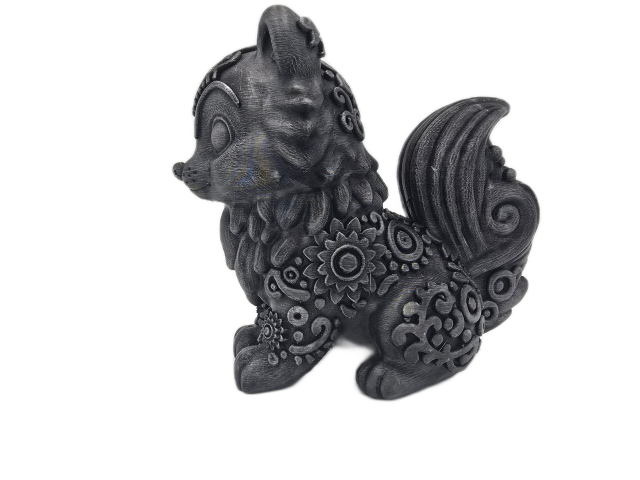 Modern Gear Husky Figurine: Unique Pet Accent