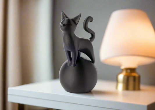 Cat on a Ball Sculpture
