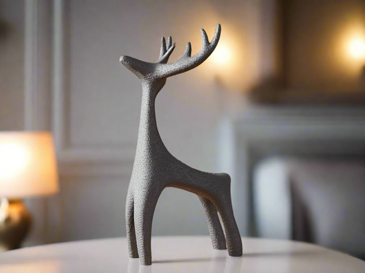 Minimalist Deer Sculpture  Modern 3D Home Decor
