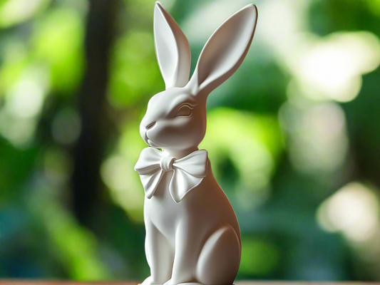 Rustic Bunny with Ribbon