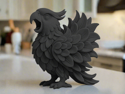 Screaming Parrot Figurine: Unique Bird Decor