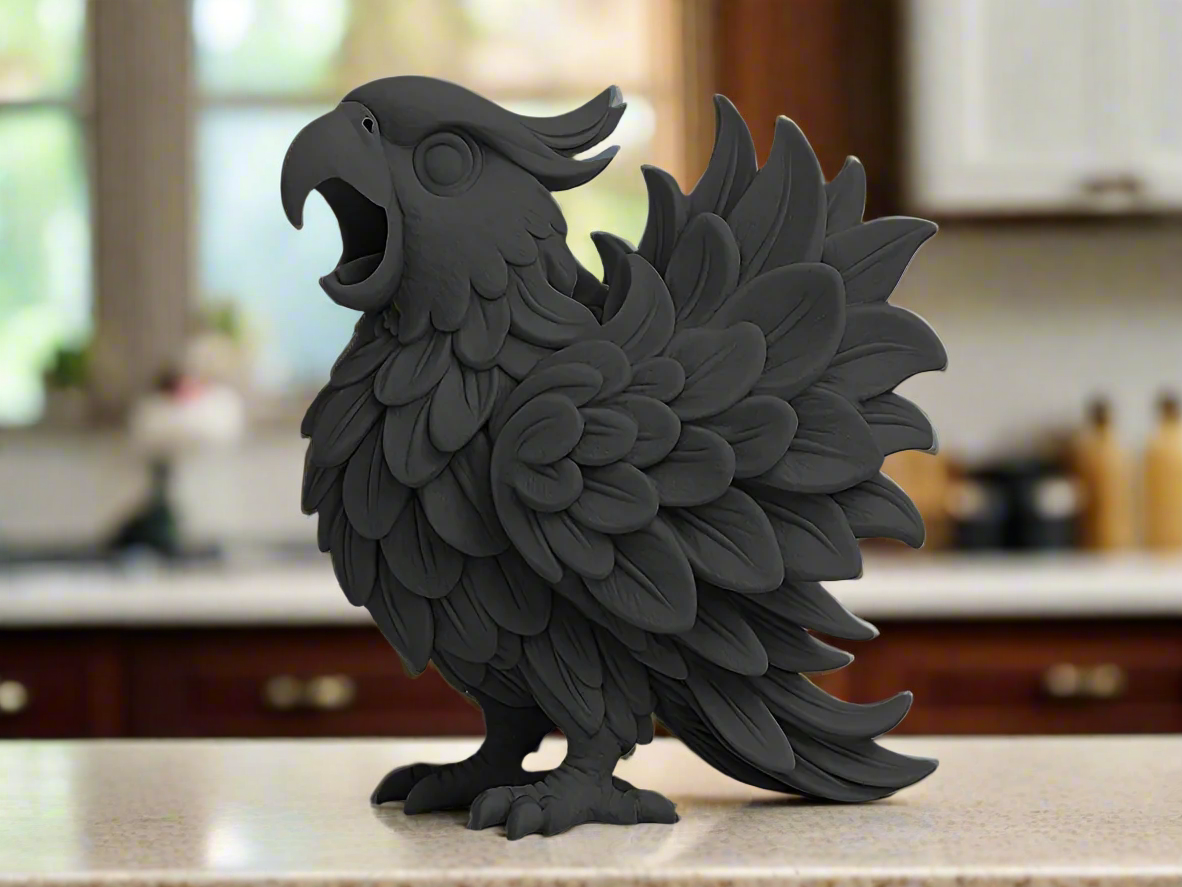 Screaming Parrot Figurine: Unique Bird Decor