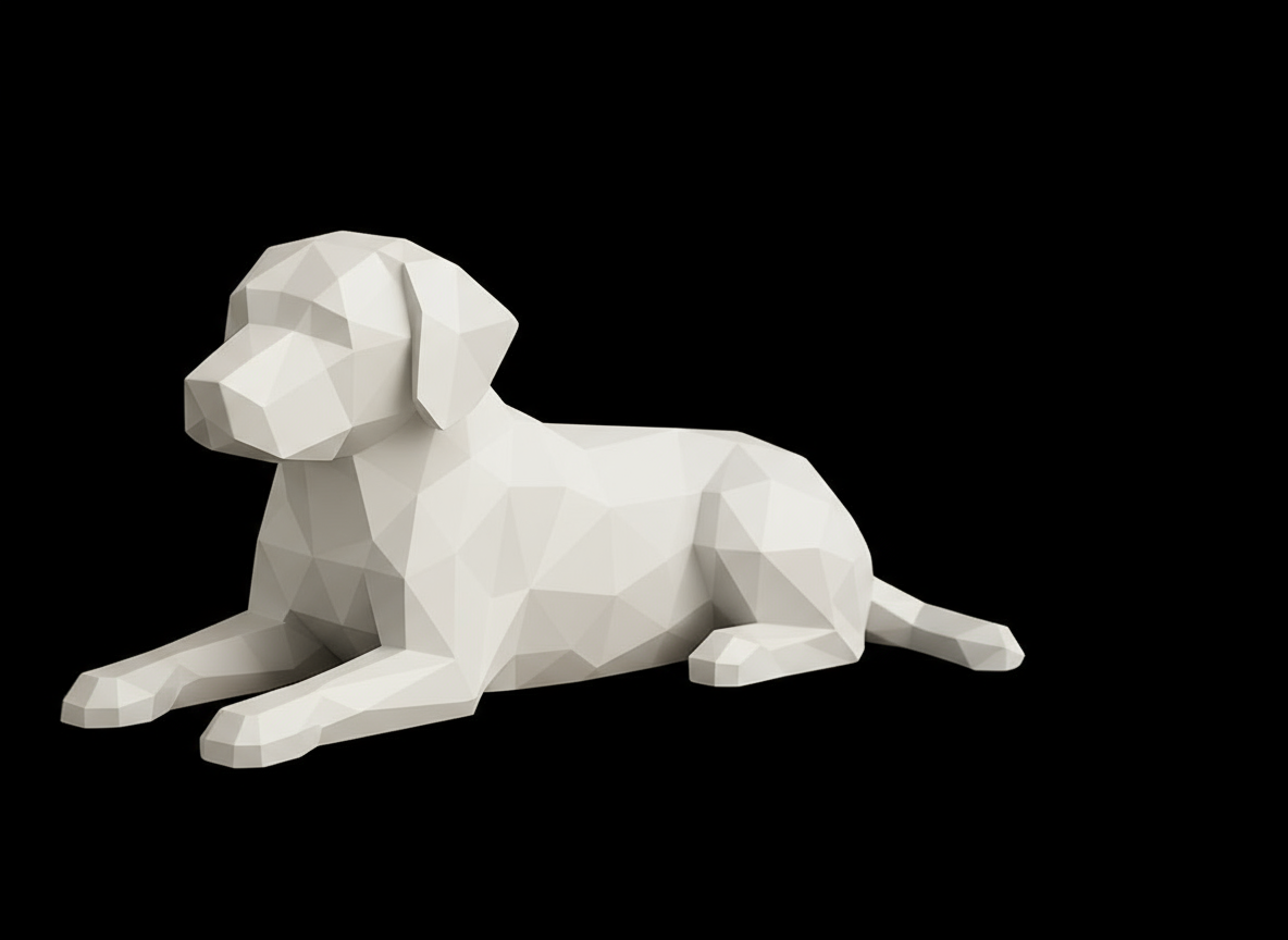 Geo-Labrador Retriever – Faceted Dog Sculpture | Modern Tabletop Accent & Gift for Indian Pet Lovers
