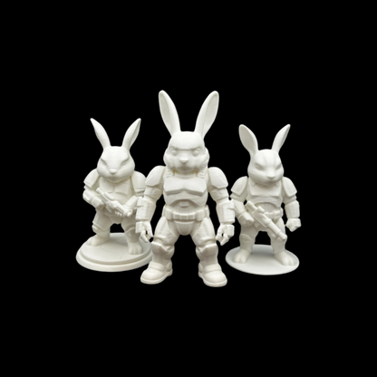 Bunny Warrior Showpiece for Living Room | Home Decor Items India (Set of 3)