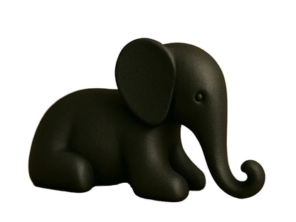 Black Regal Elephant Sculpture for Home Decor | Symbol of Strength Showpiece for India