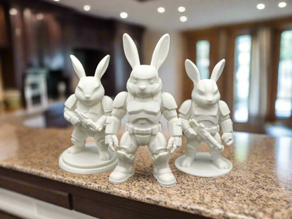 Bunny Warrior Showpiece for Living Room | Home Decor Items India (Set of 3)