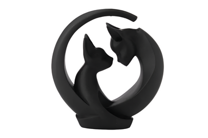 Moonlit Cat Embrace – Graceful 3D Sculpture