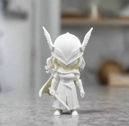 White Fantasy Warrior Statue: Modern Decor