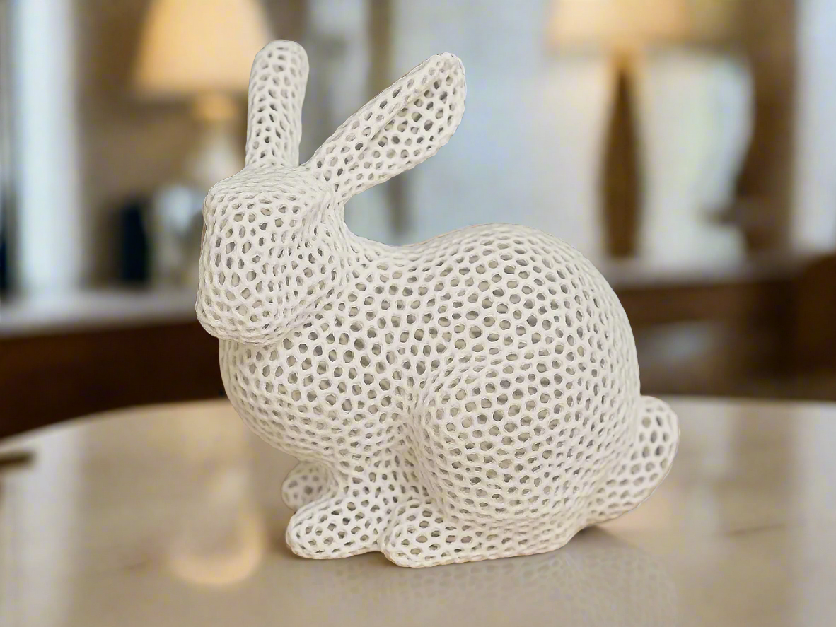 Designer Rabbit – 3D Printed Voronoi Decor Piece – Celestial Crafts