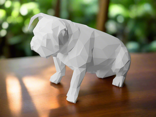 Low Poly Bulldog Sculpture