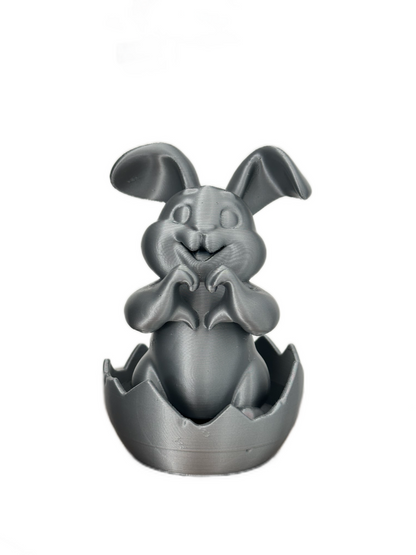 Bunny Sculpture Showpiece for Home Decor | Grey Rabbit in Egg Figurine India