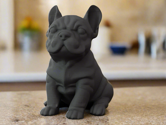 Modern Black Bulldog Statue: Elegant Home Decor