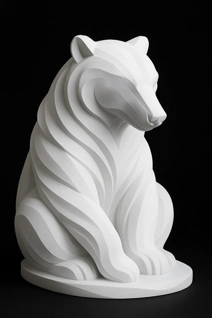 Decorative Geometric Bear Figurine – Premium Modern Tabletop Accent | Handcrafted Artistic Showpiece for Home