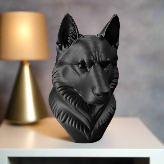 Siberian Husky Bust Realistic Dog Sculpture