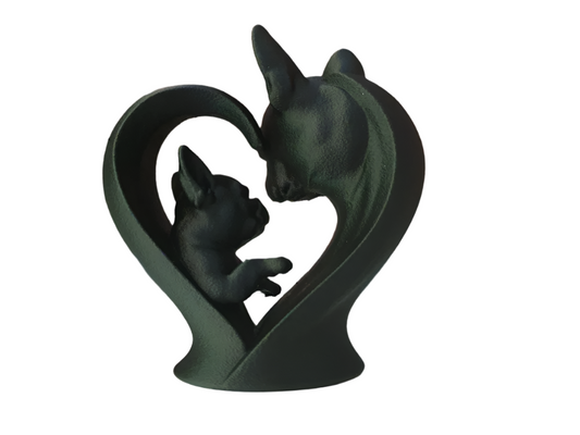 French Bulldog Frenchie Heart Sculpture Dog